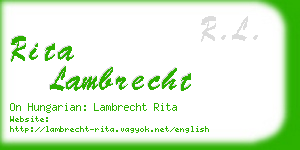 rita lambrecht business card